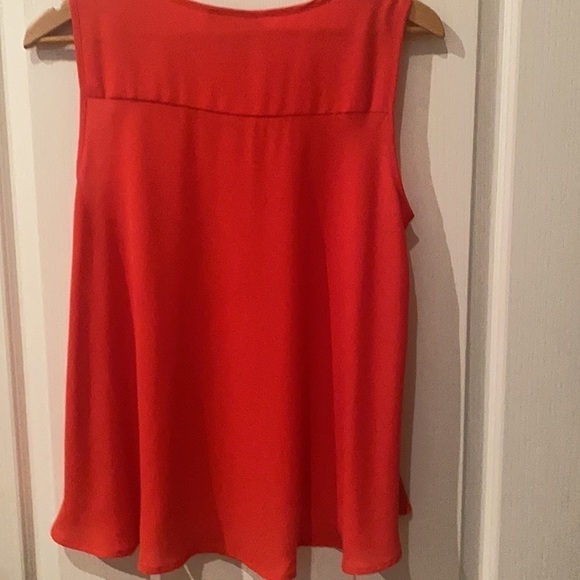 Women’s sz PM  Style and Co Orange faux button front hi low  flared hem top - Picture 3 of 3